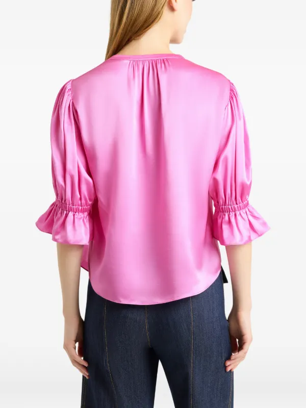 Cinq A Sept Fiona V-neck Blouse | Pink | FARFETCH