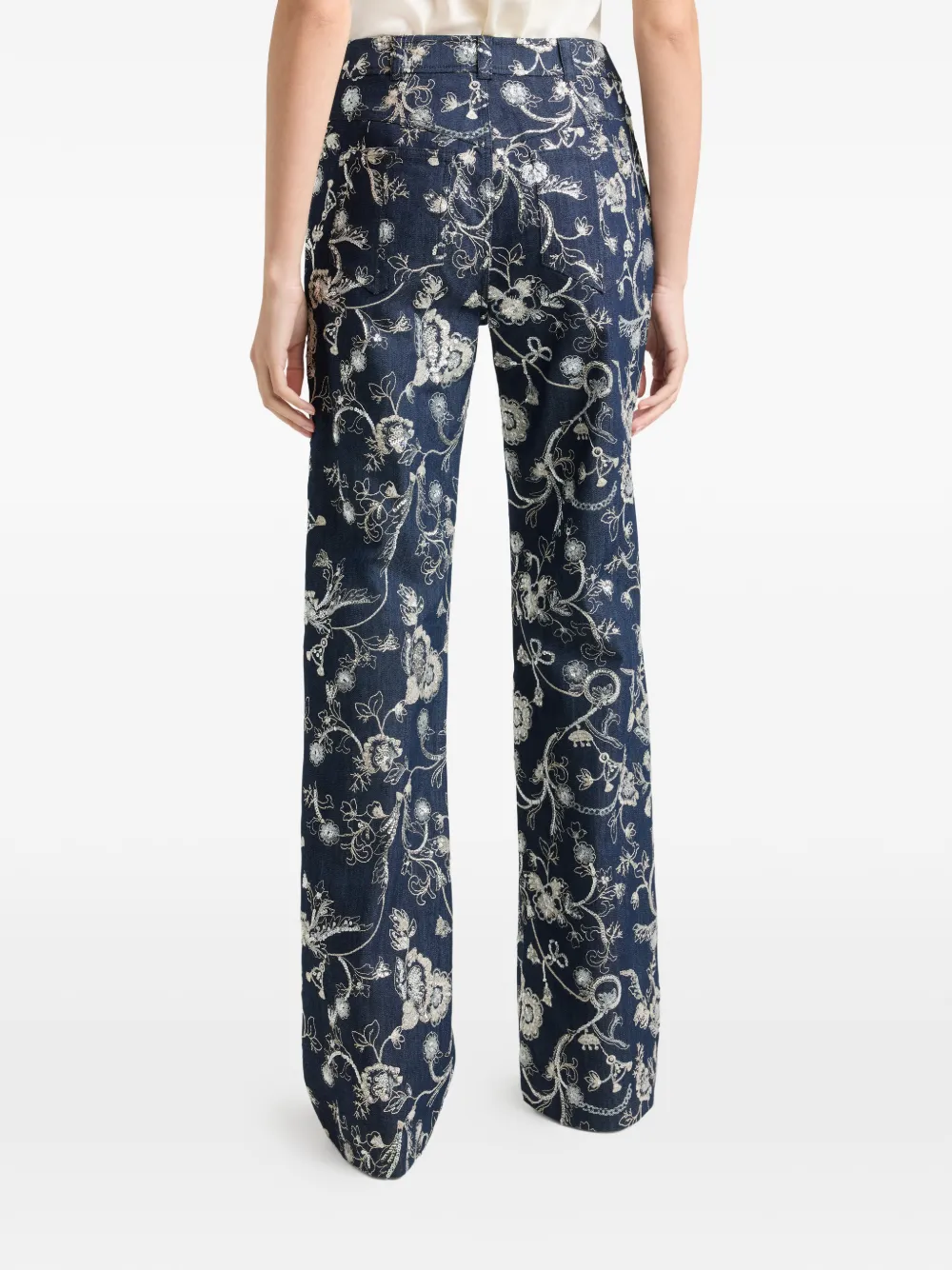 Cinq A Sept Nolita broek met borduurwerk Blauw