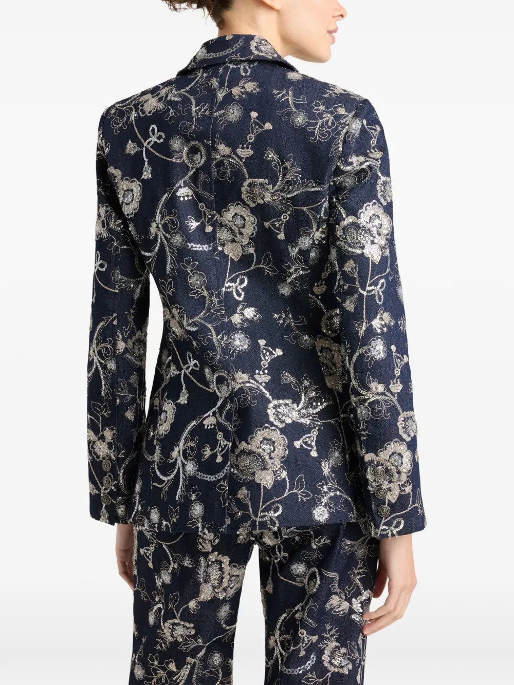 Cinq A Sept Cheyenne blazer met geborduurde roos Blauw