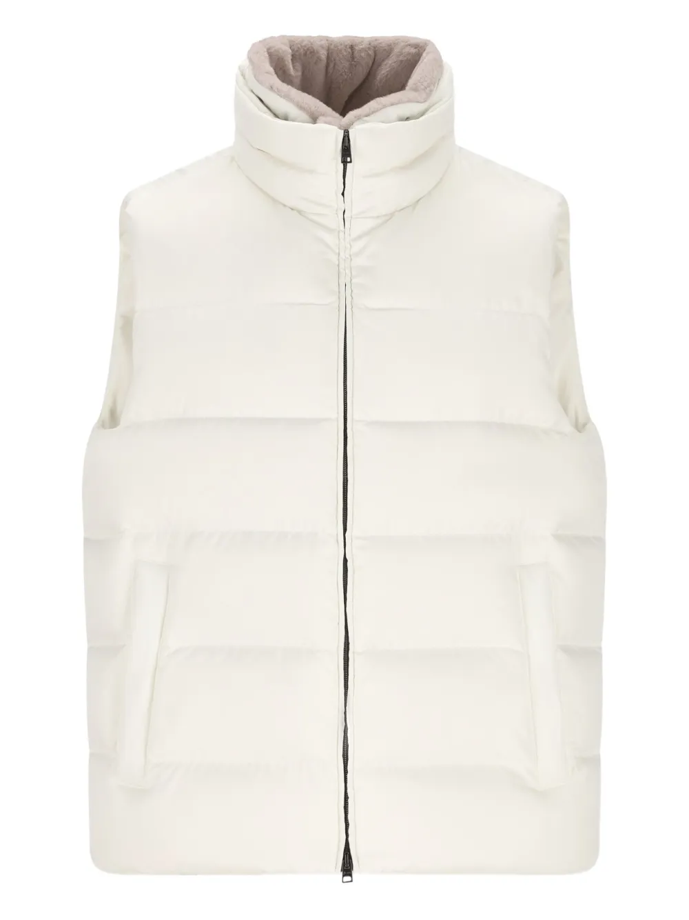 Herno striped quilted down gilet - ホワイト Herno striped quilted down gilet - ホワイト