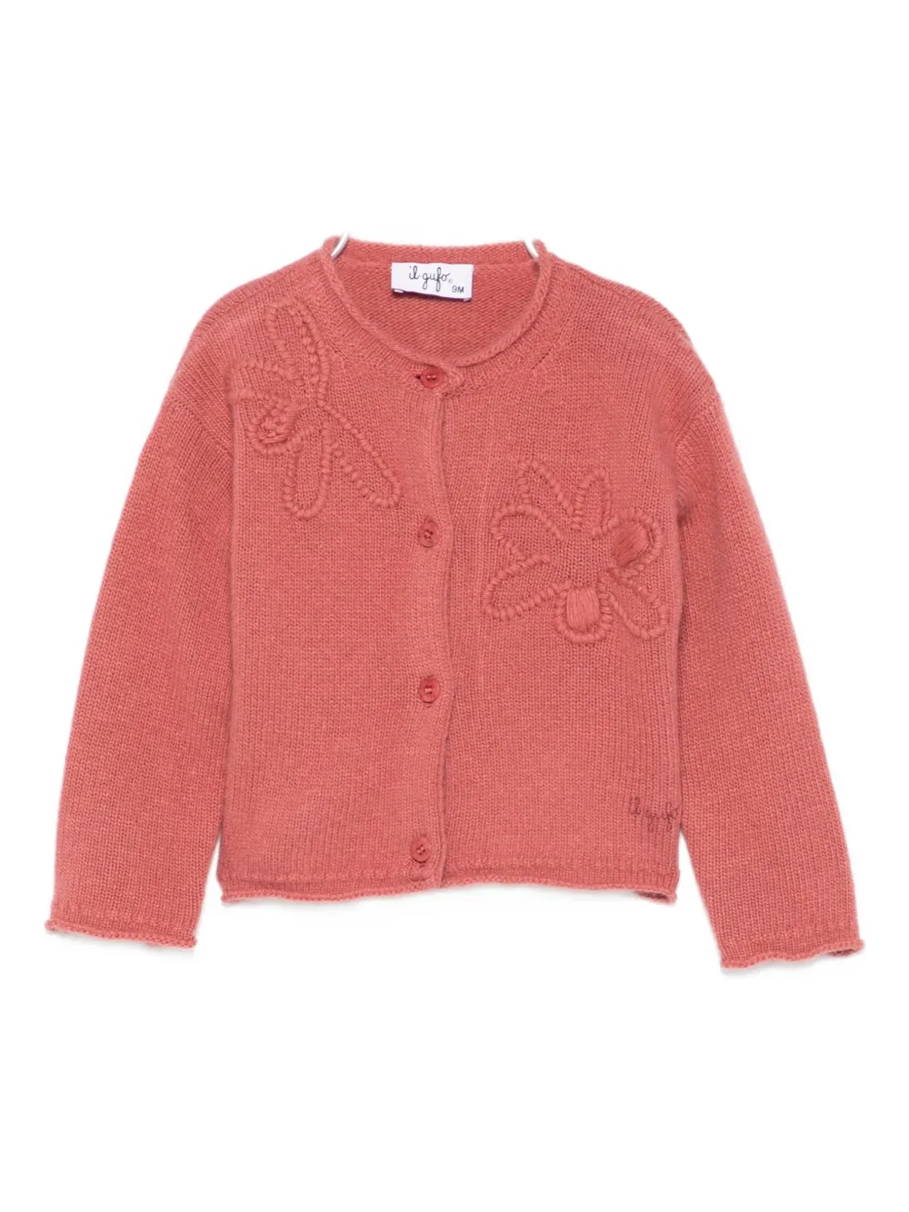 Il Gufo floral-embroidered cardigan - Rosa