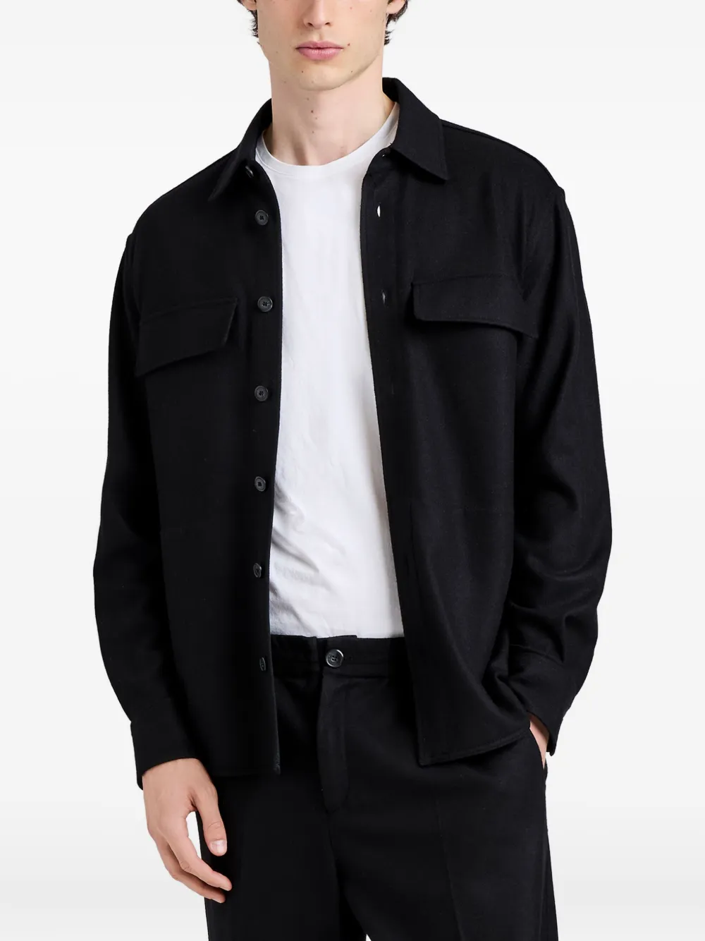 Proenza Schouler Beni overhemd met zak Zwart