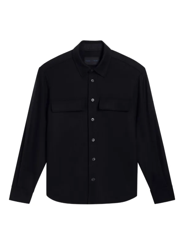 Proenza Schouler Beni Shirt in Jersey Flannel in Black