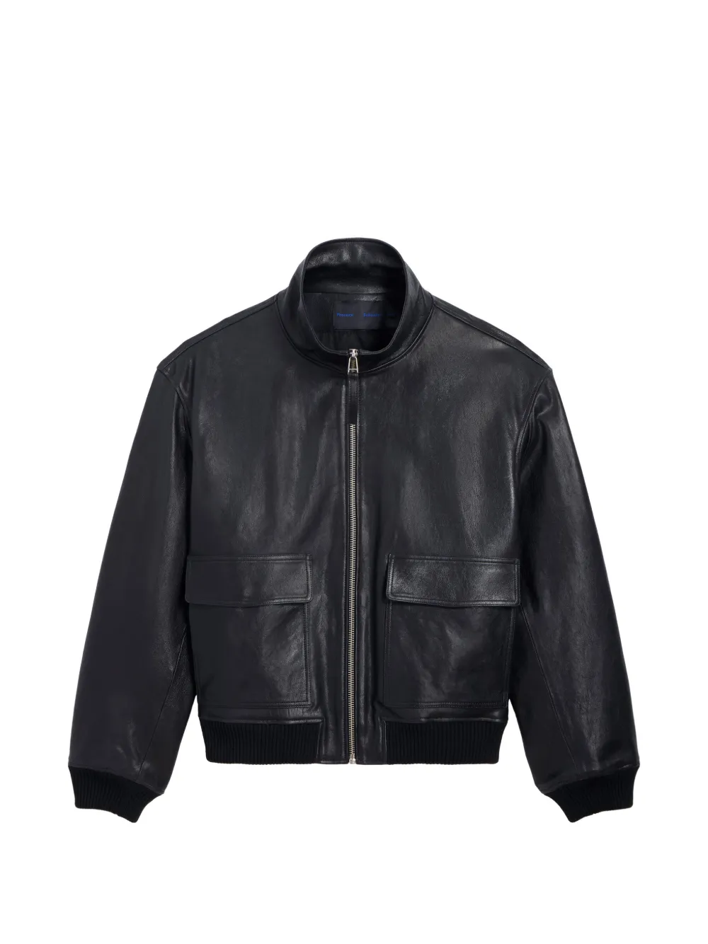 Proenza Schouler Leren bomberjack met rits Zwart