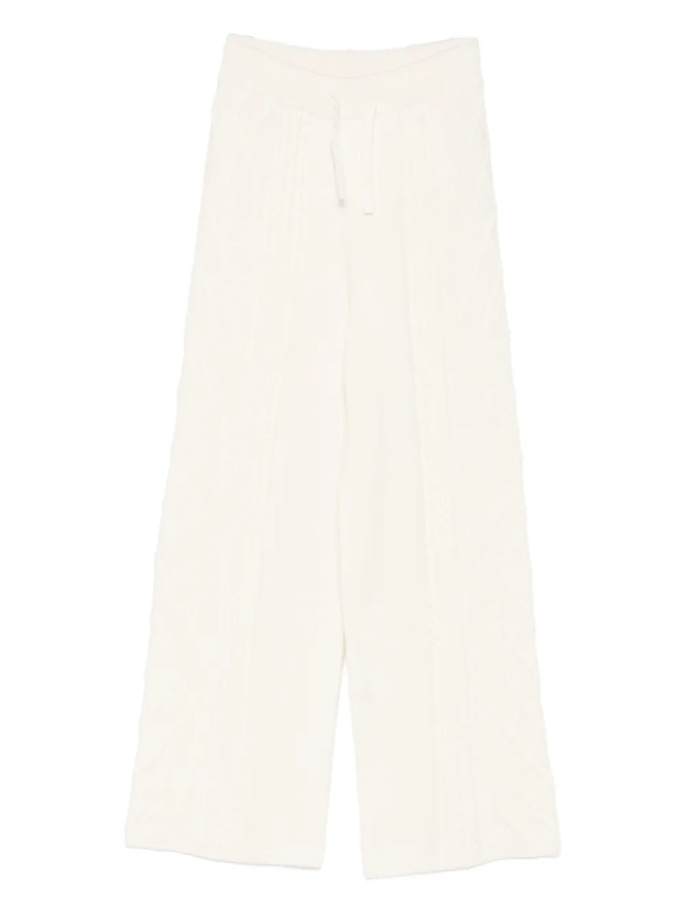 Eleventy Cable-knit Wool Trousers In Neutral