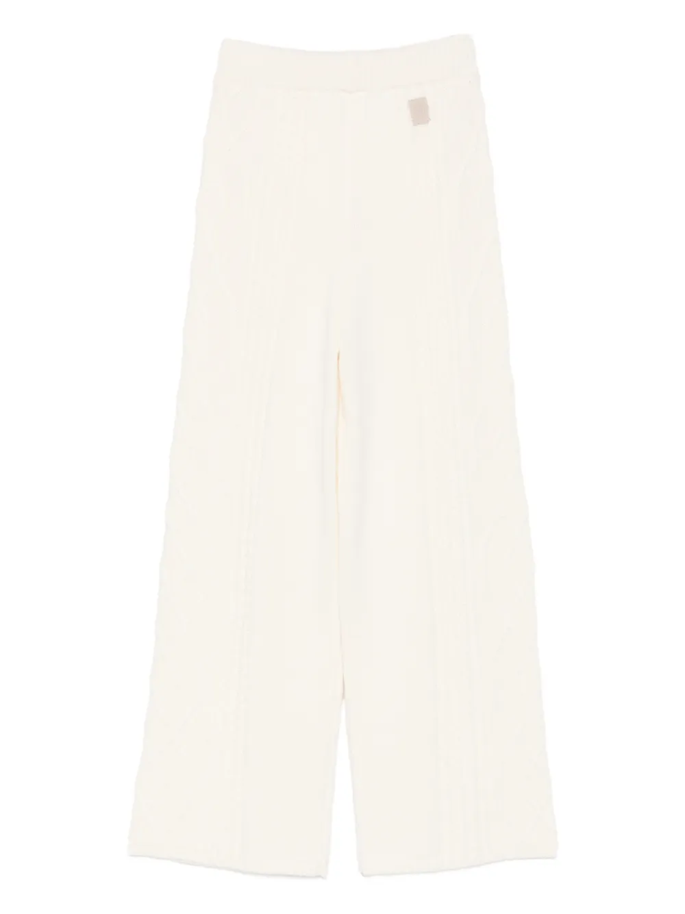 Eleventy Cable-knit Wool Trousers In Neutral