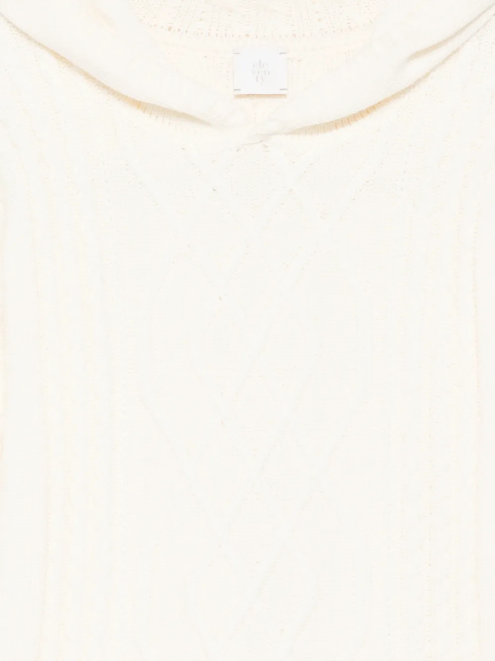 Eleventy Cable-knit Hoodie In White