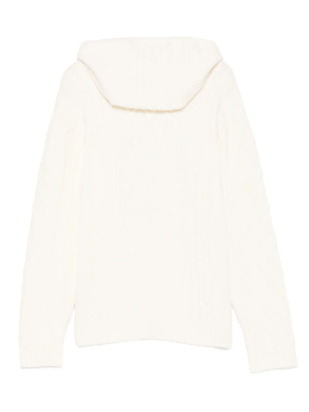 Eleventy Cable-knit Hoodie In White