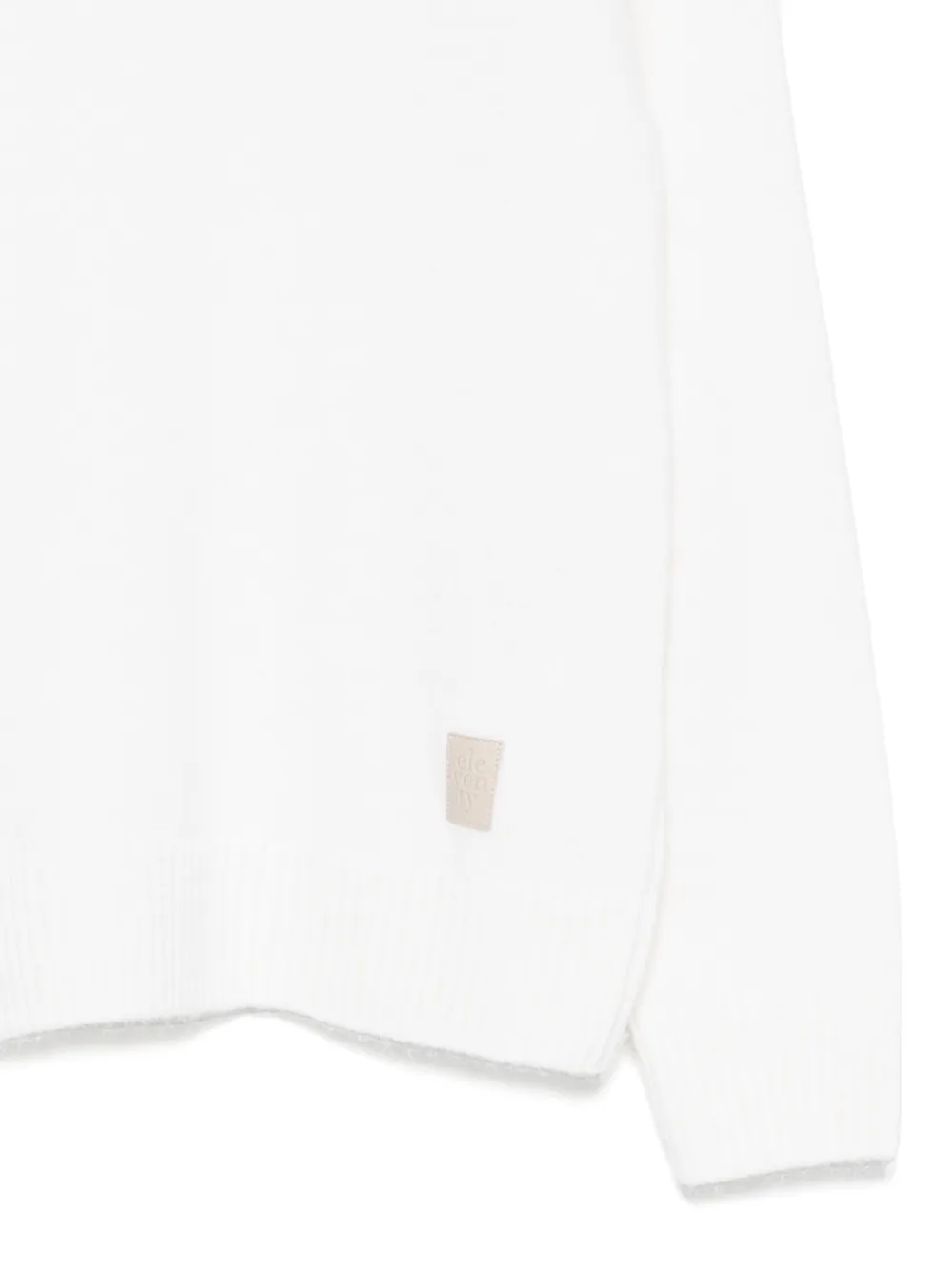 Eleventy Kids logo-patch hoodie Beige