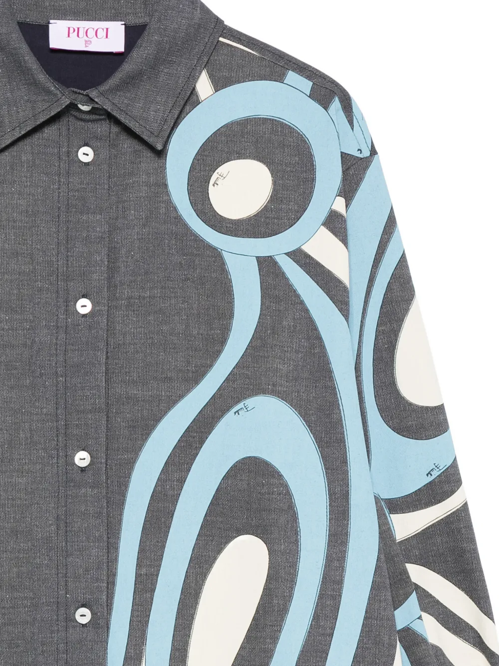 Pucci Junior Graphic-print Shirt In Gray