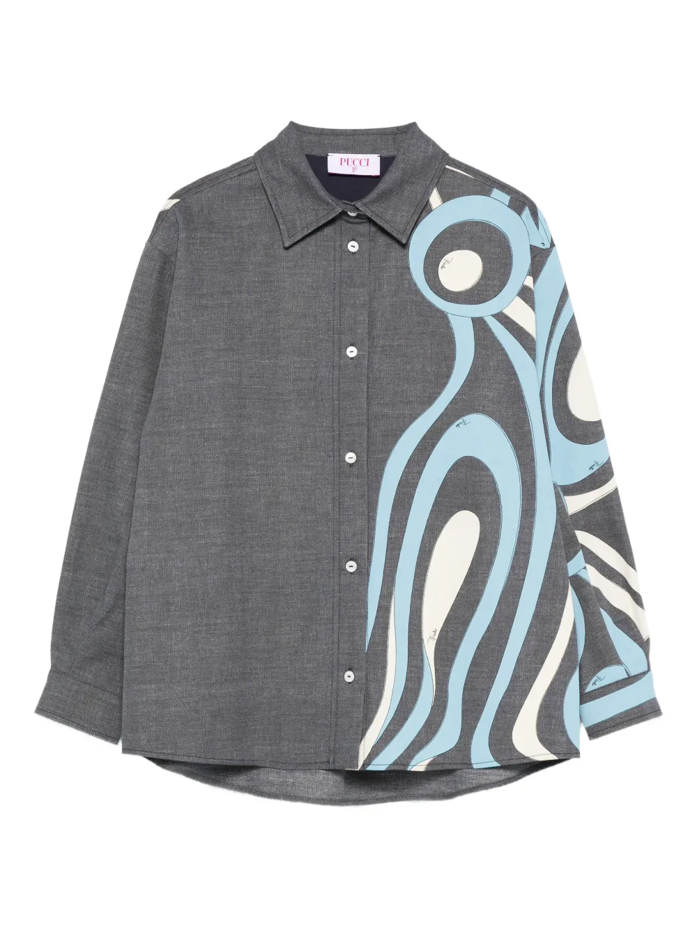 PUCCI Junior graphic-print shirt | bleu | Image 1
