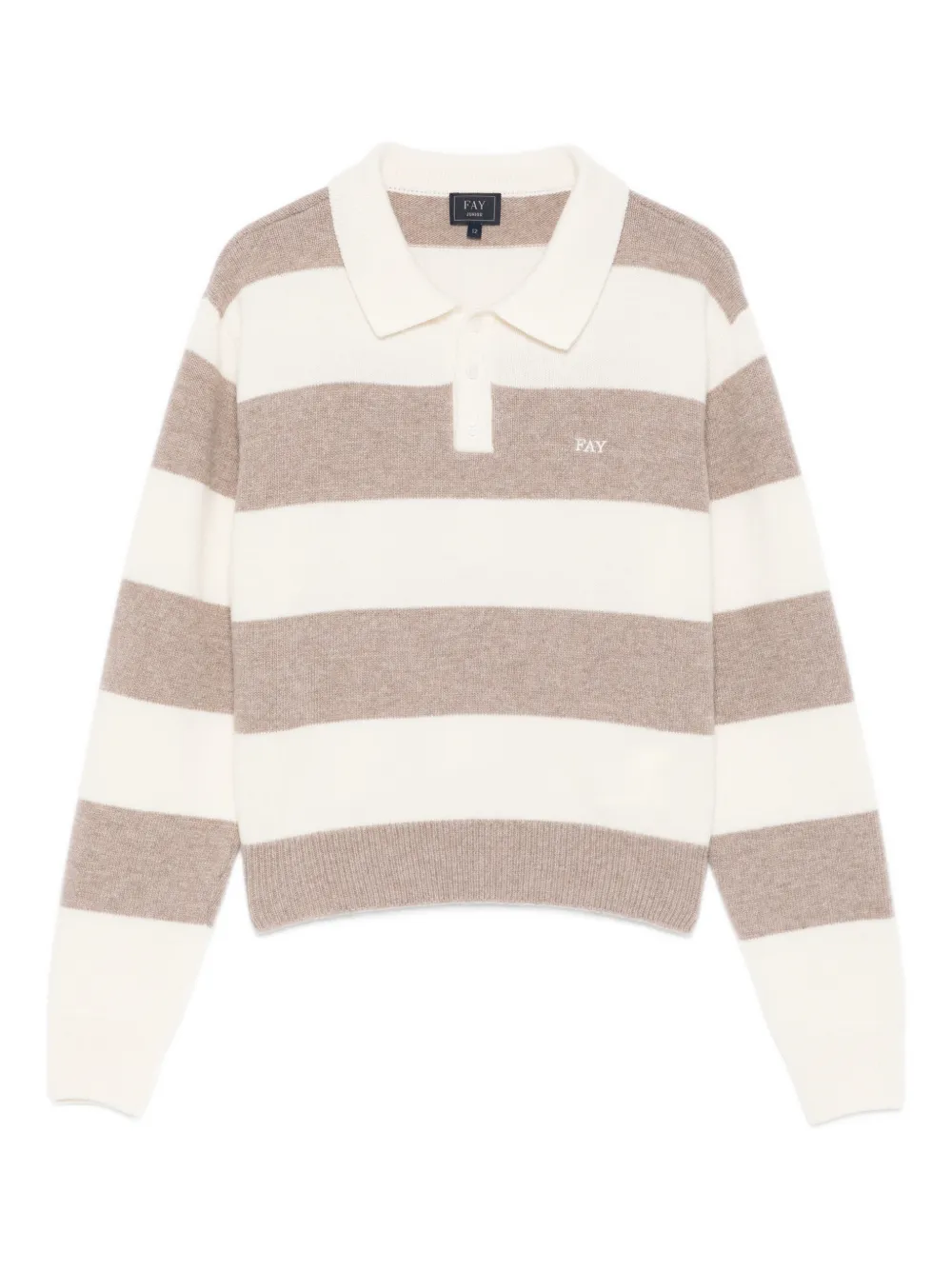 Fay Kids striped knitted polo top - Toni neutri
