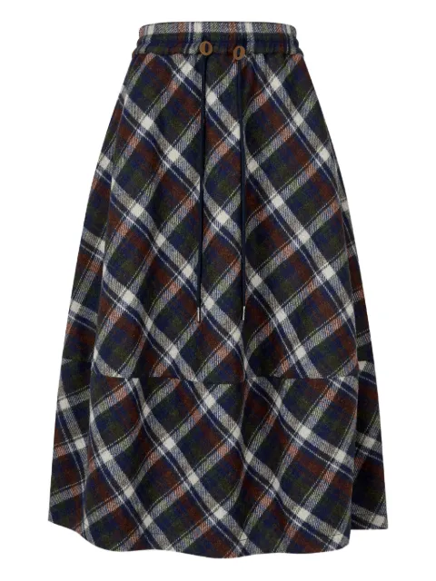 STUDIO TOMBOY checkered balloon midi skirt