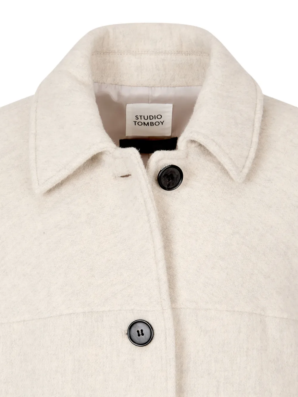 Studio Tomboy Hooded Button Jacket In Neutral