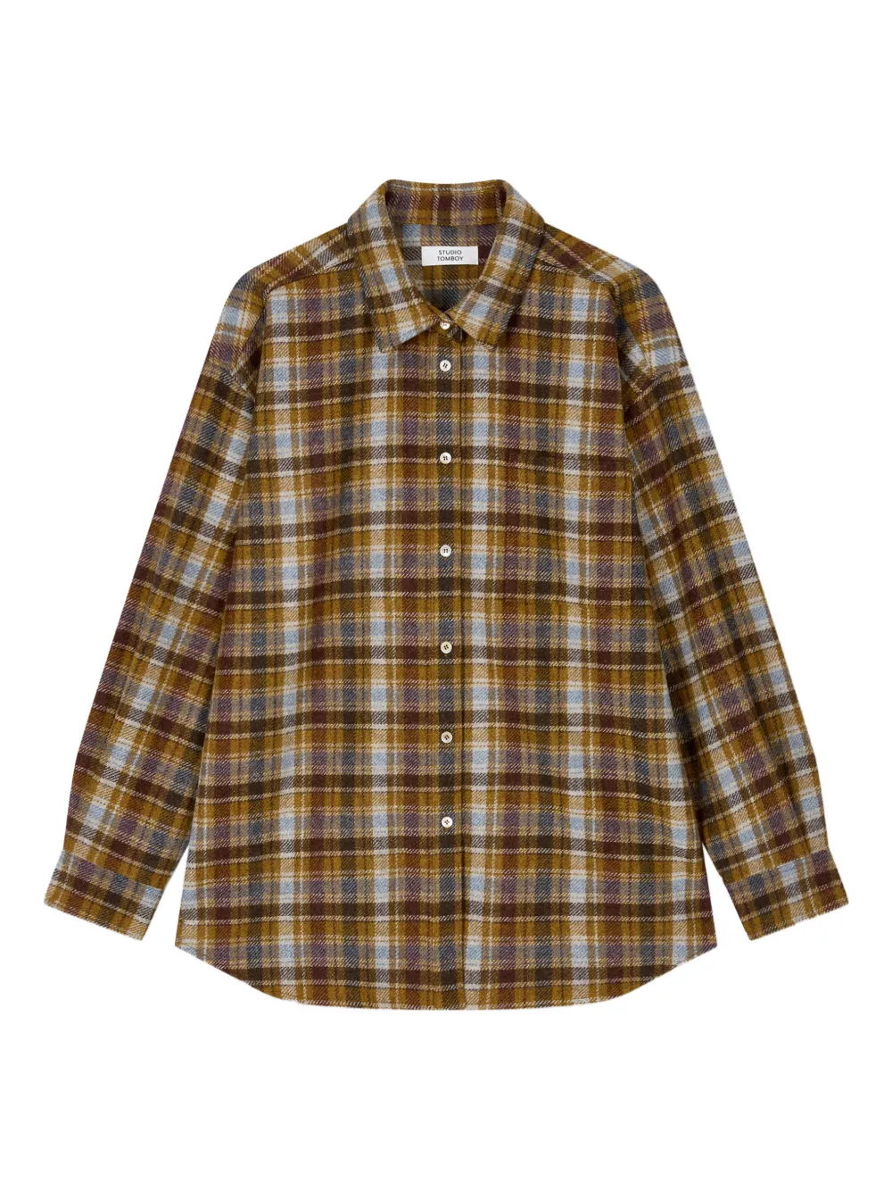 Studio Tomboy Checkered Wool Shirt In Multi