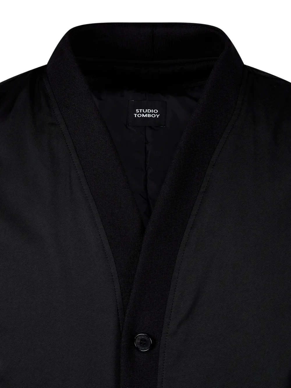  Tomboy V-neck Bomber Jacket - Black 
