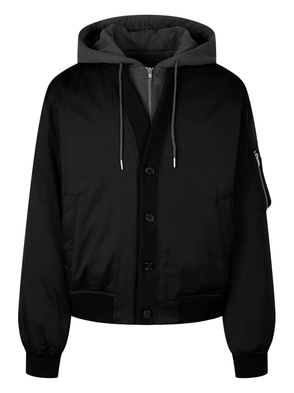 STUDIO TOMBOY chamarra bomber con cuello en V | negro | Image 1