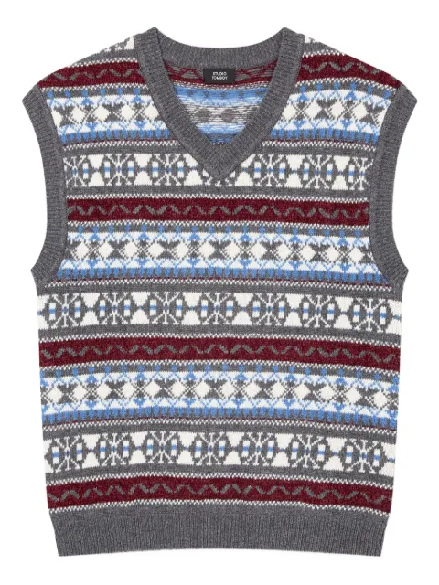 STUDIO TOMBOY geometric-pattern V-neck vest