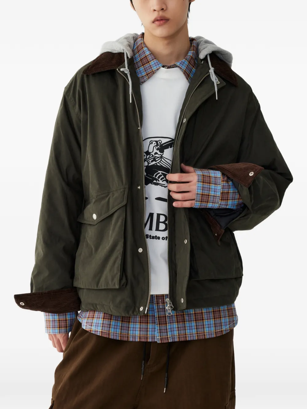 TOMBOY Bomberjack met ribfluwelen kraag Groen