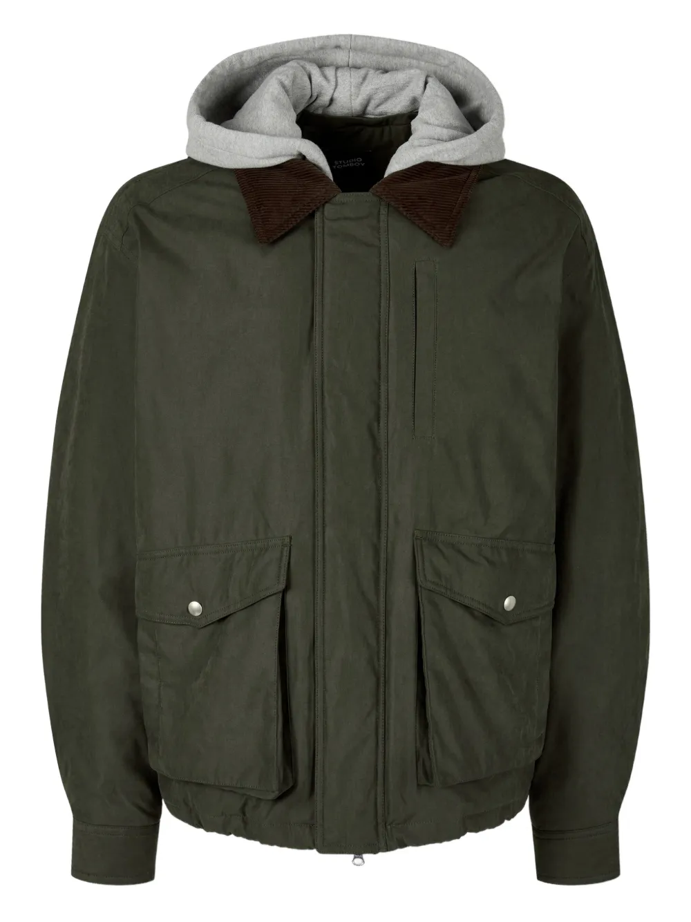 STUDIO TOMBOY corduroy-collar bomber jacket | Green | Image 1