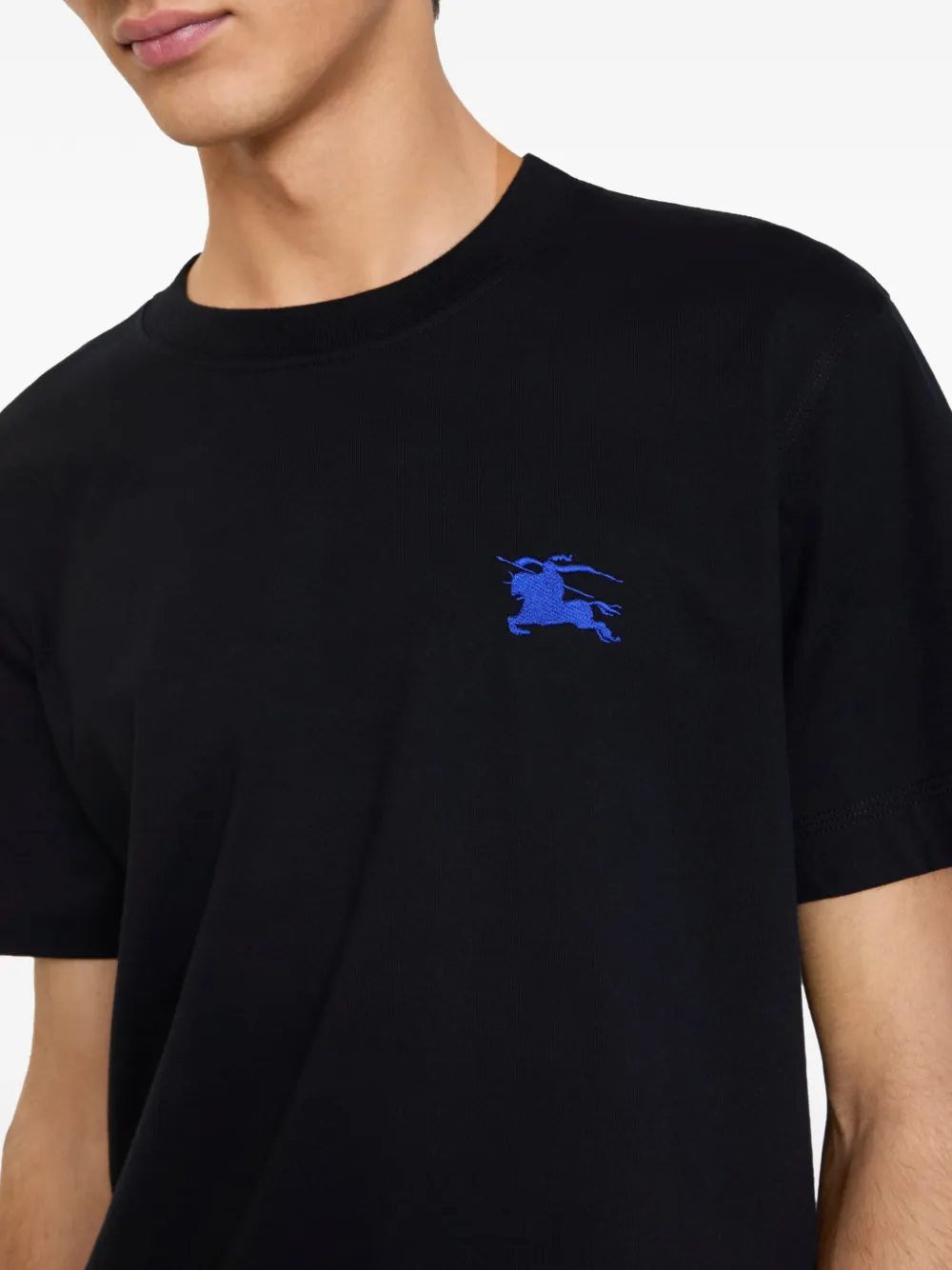 Burberry T-shirt met geborduurd logo Zwart