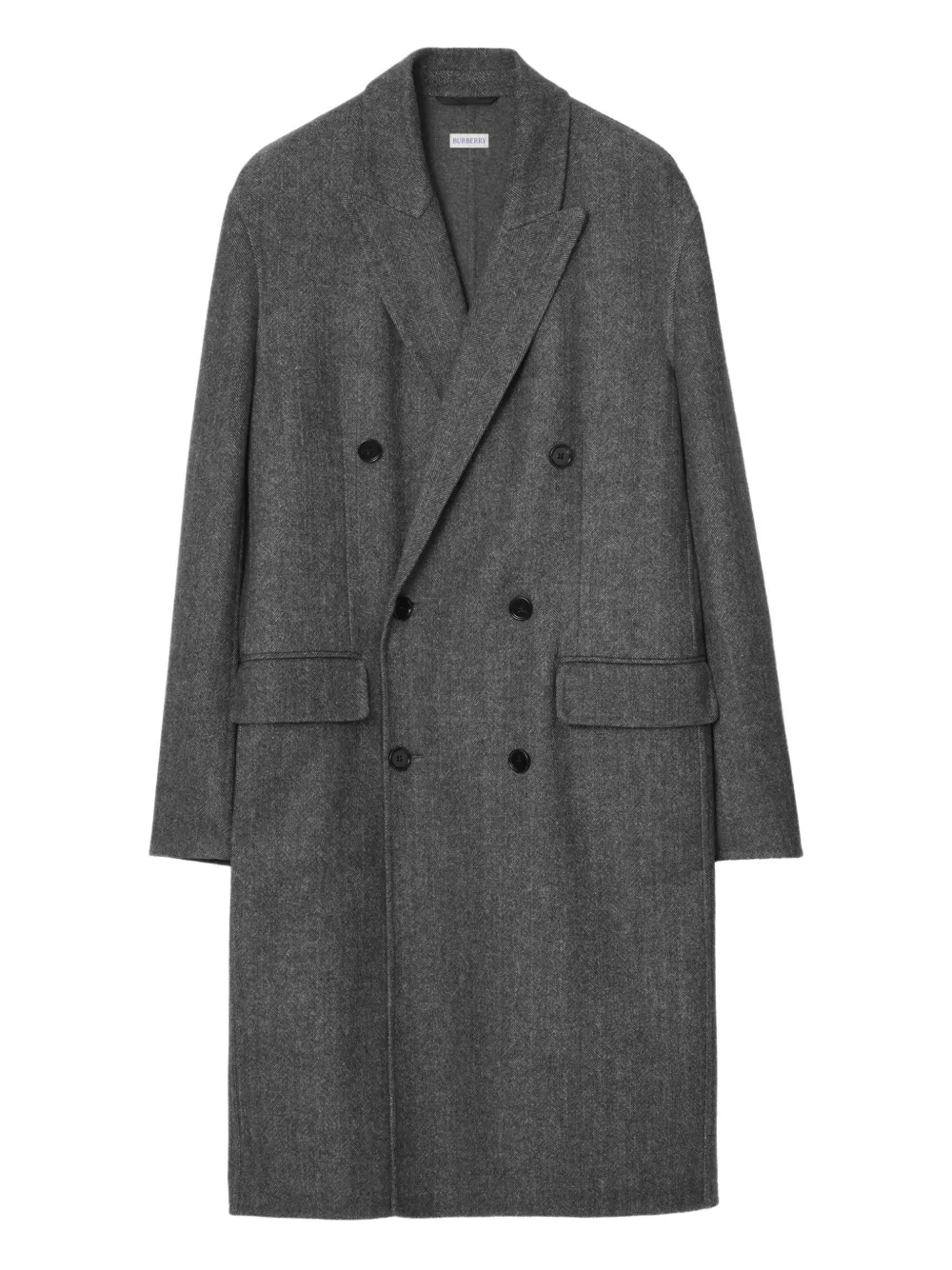 Burberry Herringbone Coat In Gray