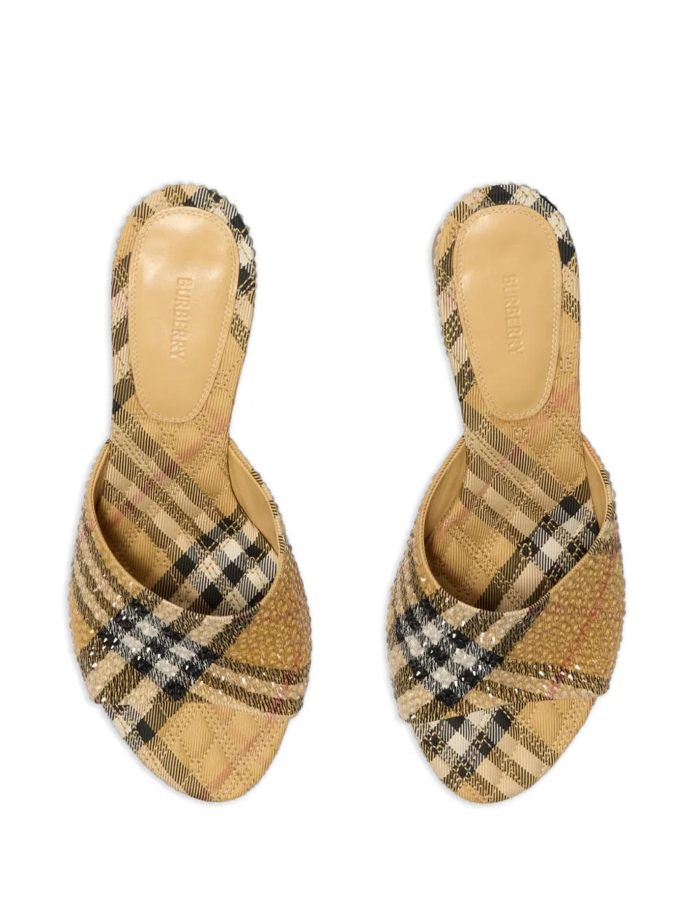 Burberry Sloane sandalen met stras en hak Beige