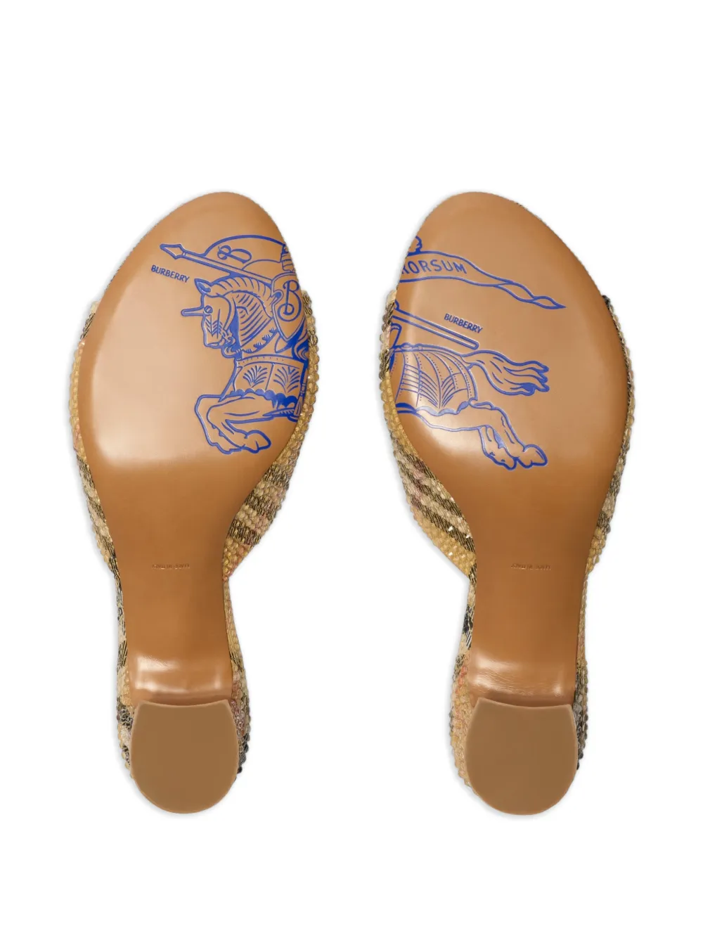 Burberry Sloane sandalen met stras en hak Beige