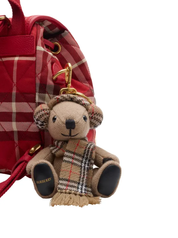 Burberry クマ型キーホルダー 赤黒チェック Burberry トーマスベア チャーム | レッド | FARFETCH JP
