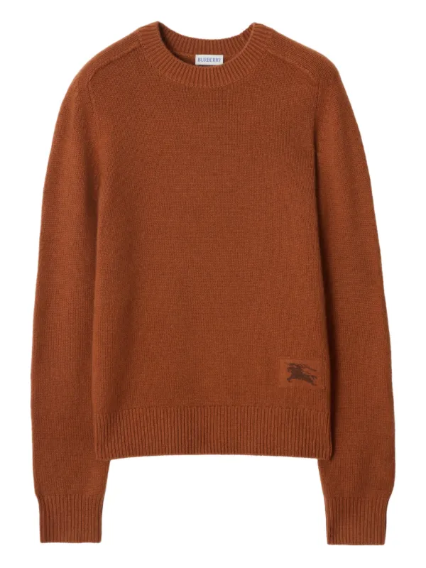 Burberry Equestrian Knight-embroidered Jumper in Brown