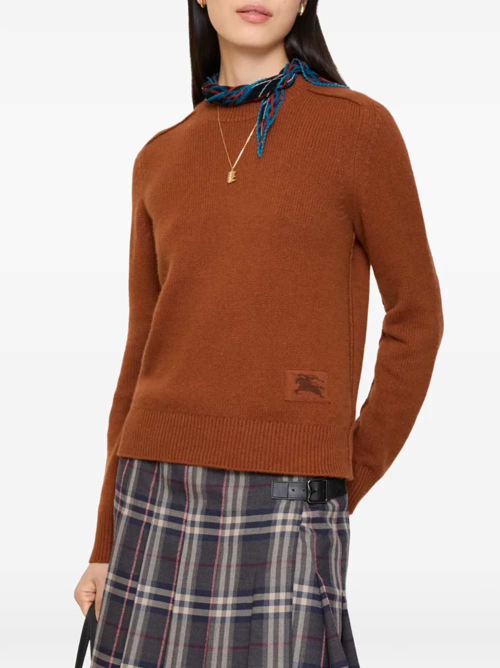 Burberry Equestrian Knight-embroidered Jumper In Multi