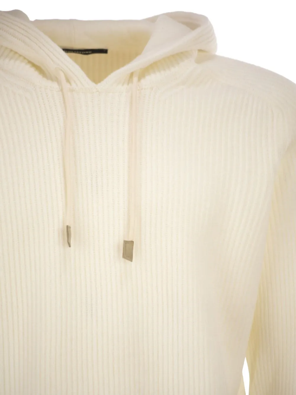 Tagliatore Ribbed Hooded Sweater In Neutral