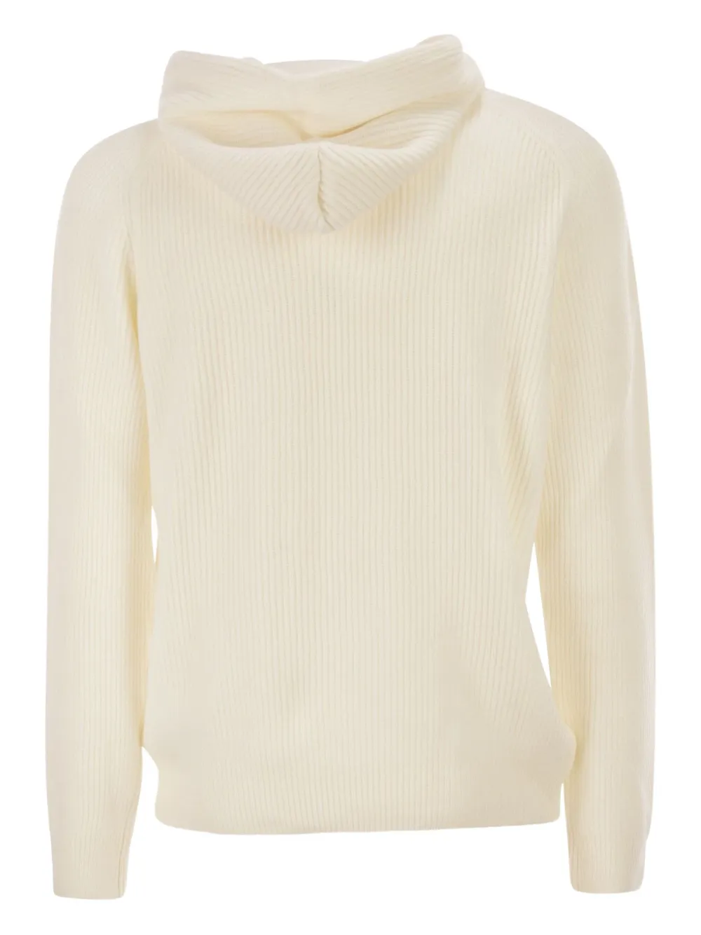 Tagliatore Ribbed Hooded Sweater In Neutral