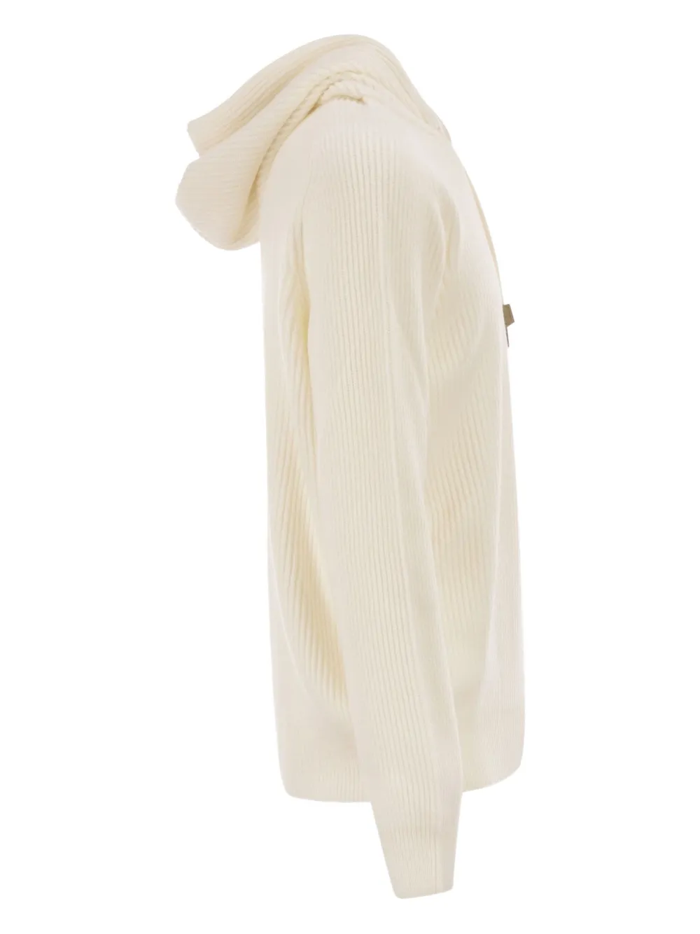 Tagliatore Ribbed Hooded Sweater In Neutral