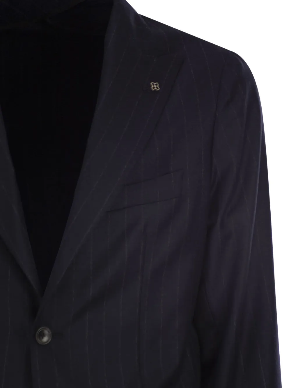 Tagliatore Peak-lapels Pinstripe Suit In Blue