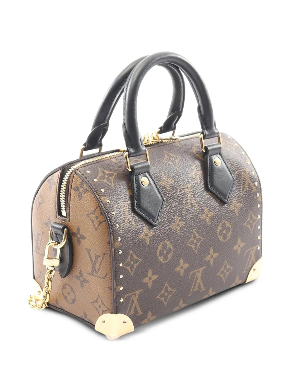 Pre-owned Louis Vuitton 2021-2025 Monogram Speedy Trunk 20 Satchel In Brown