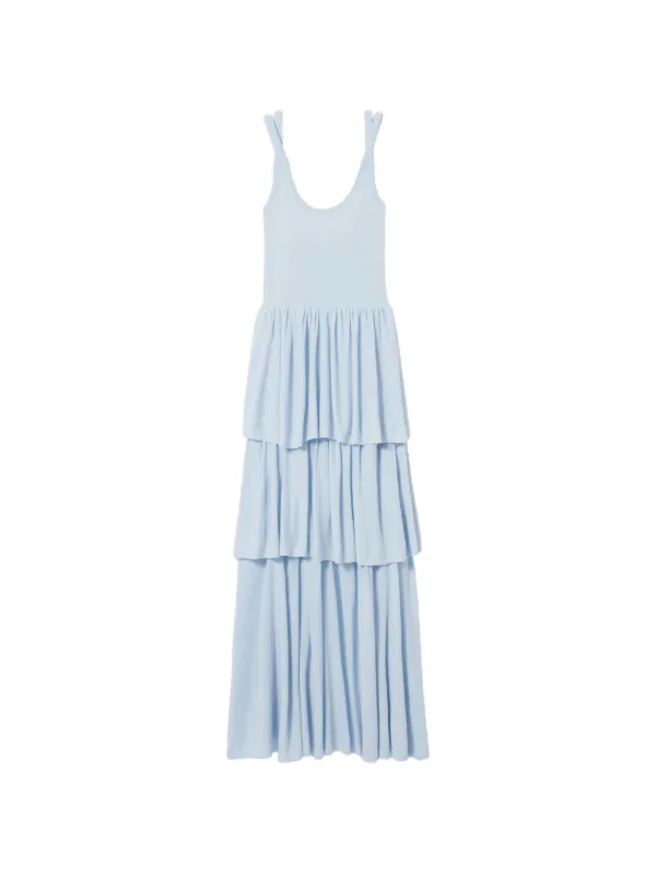 claudie pierlot blue dress Long Knitted | effect collar and short