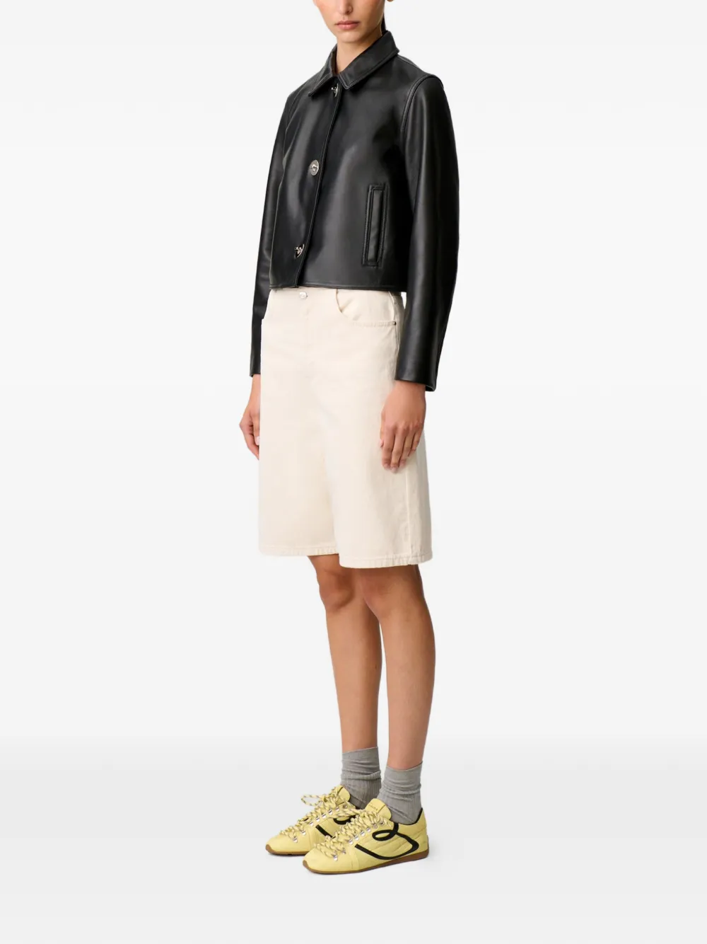Claudie Pierlot Cropped jack met knopen Zwart