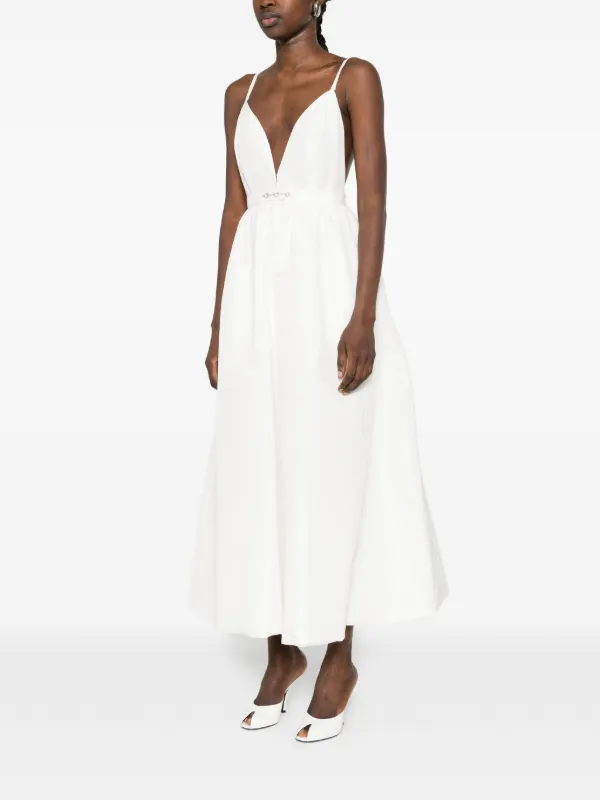 maje white midi dress Backless midi dress