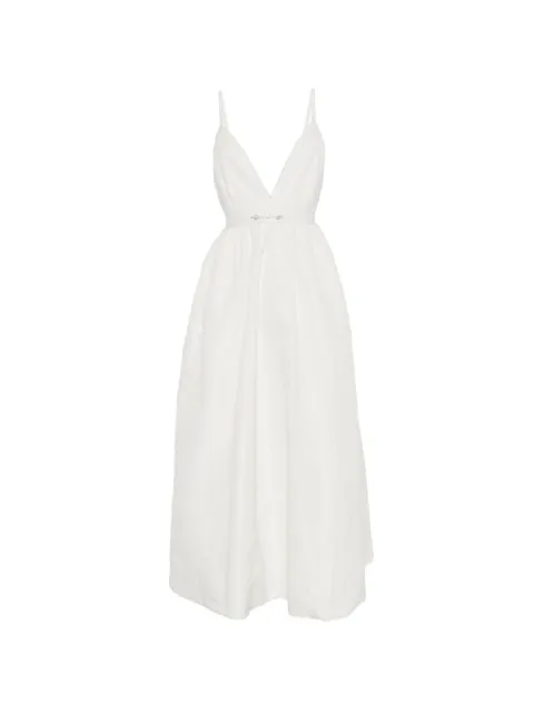 Maje V-neck crystal-embellishment midi dress