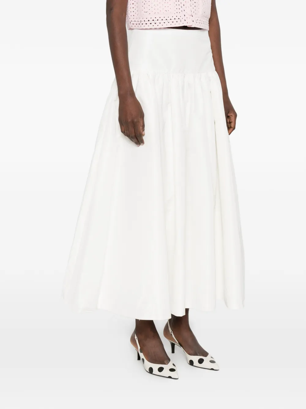  Maje Falda Midi Acampanada - Blanco 