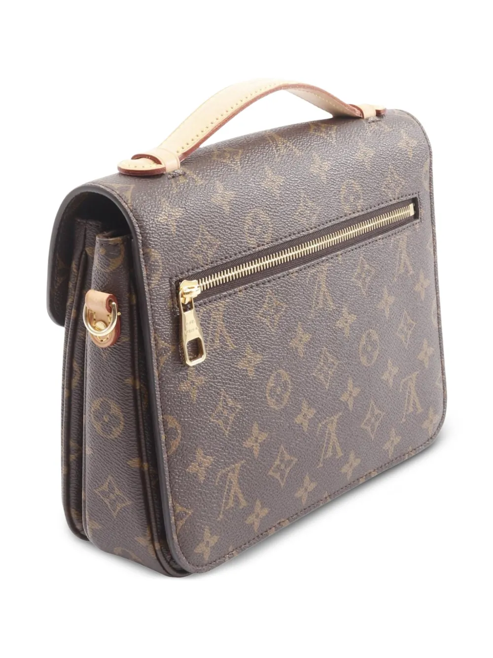 Pre-owned Louis Vuitton 2021-2025 Monogram Pochette Metis Satchel In Brown