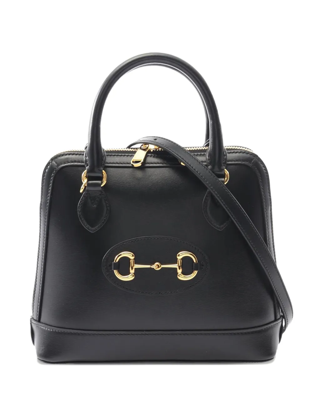 GUCCI Pre-owned 2016-2025 Small Leather Horsebit 1955 Satchel In Black