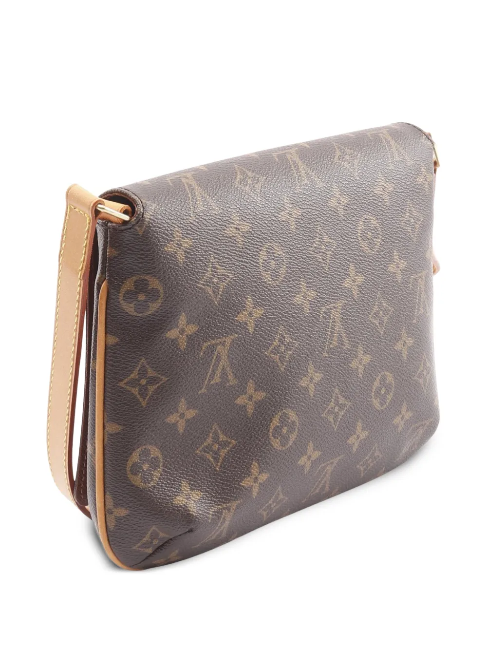 Pre-owned Louis Vuitton 2005 Monogram Musette Tango Long Strap Crossbody Bag In Brown