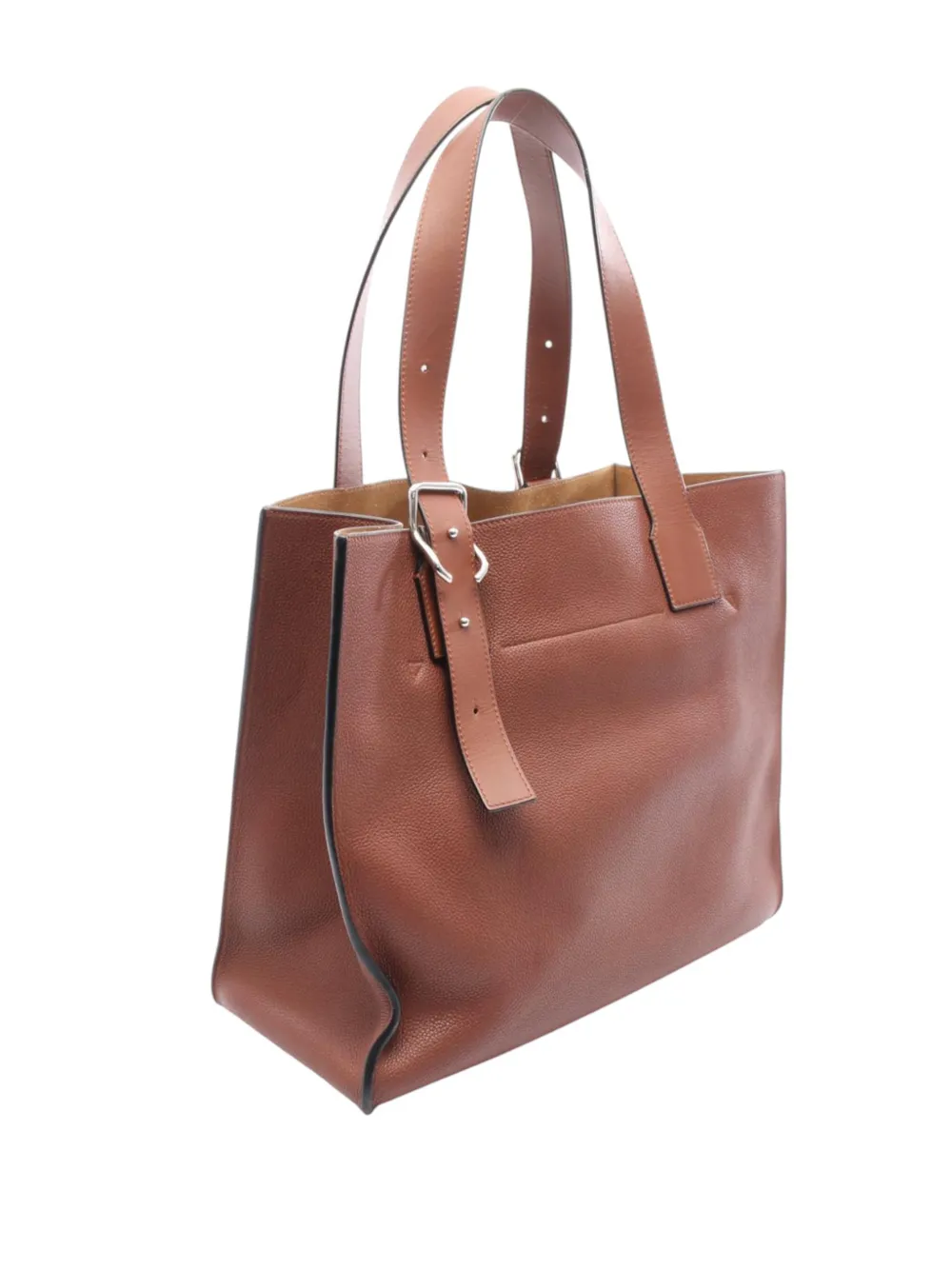 LOEWE Pre-owned 2010-2025 Leather Buckle Tote Bag In Brown