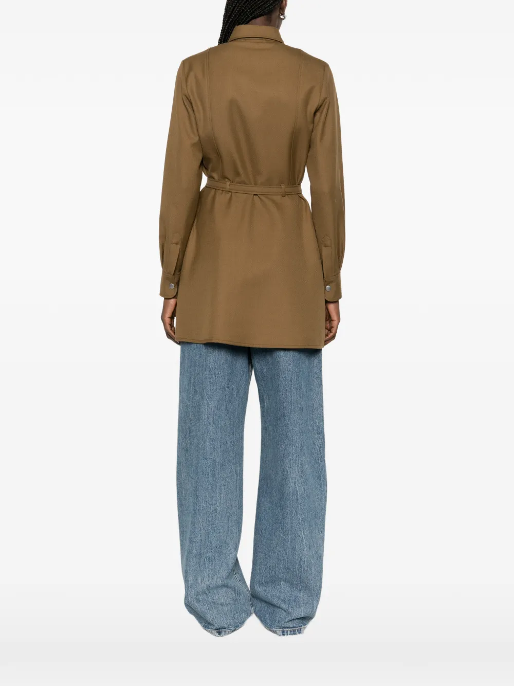 A.P.C. Blouse met zak met ceintuur Bruin