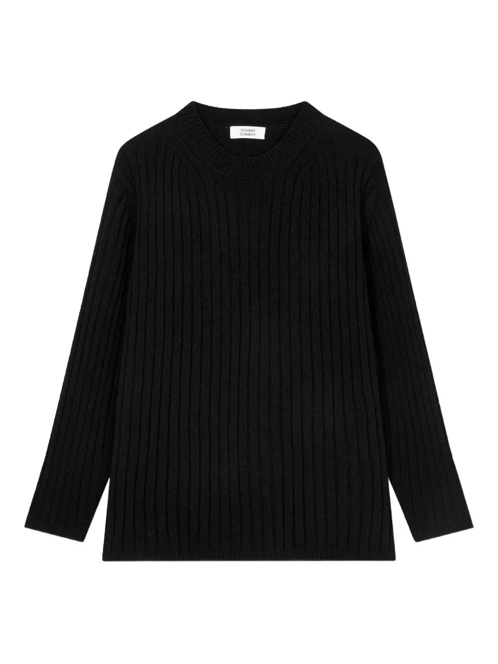 STUDIO TOMBOY ribbed round-neck sweater - Nero