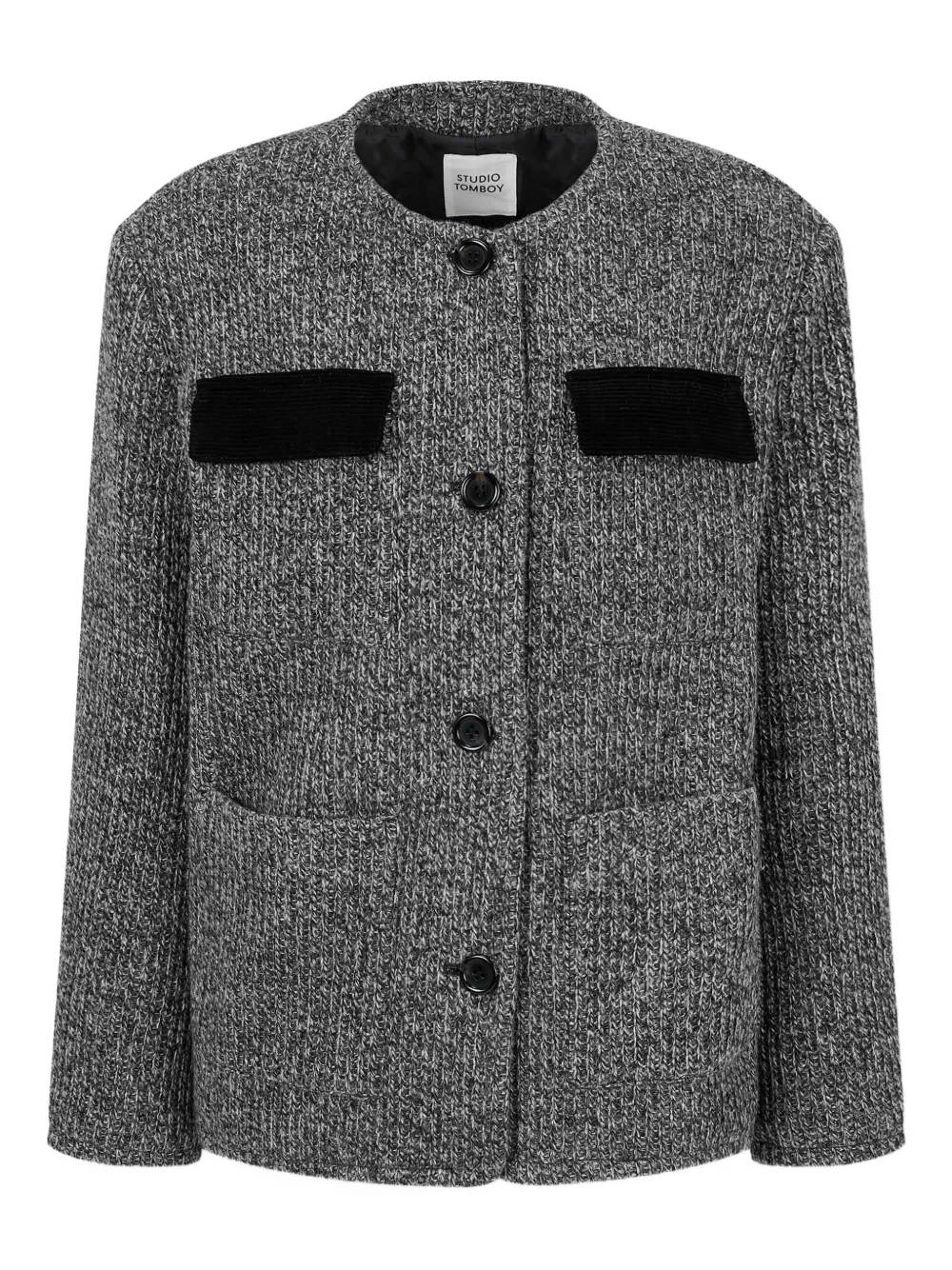 Studio Tomboy Round-neck Jacket In Gray