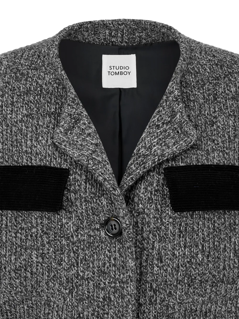 Studio Tomboy Round-neck Jacket In Gray