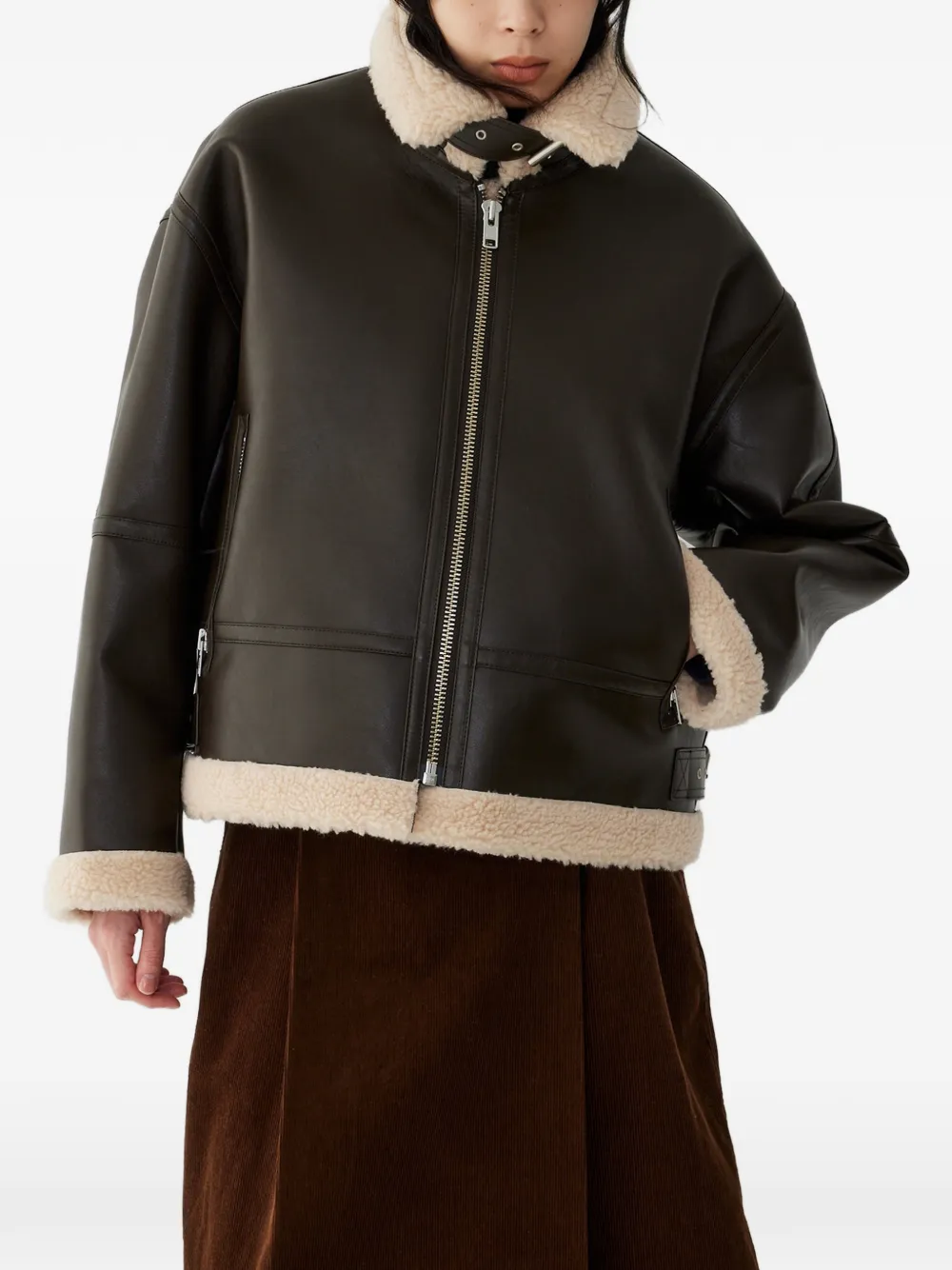 Studio Tomboy Buckle Jacket In Brown